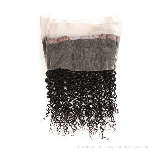 One Donor Factory Wholesale Cuticle Aligned 100% Natural Real Kinky Curl Ear To Ear Lace Frontal 360 Closure